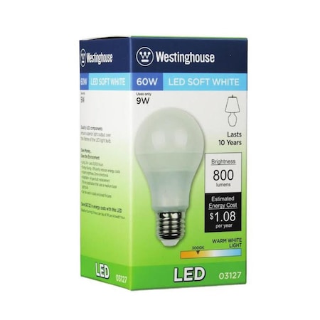 Westinghouse Westinghouse Omni Directional A19 G13 (Medium Bi-Pin) LED Bulb Warm White 60 Watt Equivalence 1 pk 53127